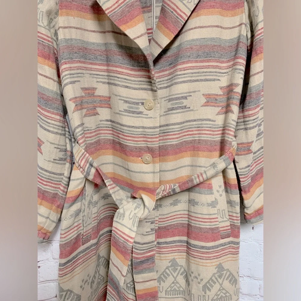 Soft Surroundings Western Ranch House Aztec Robe Coat Size S - Picture 8 of 10